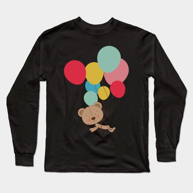 Ballon Bear Long Sleeve T-Shirt by dmangelo